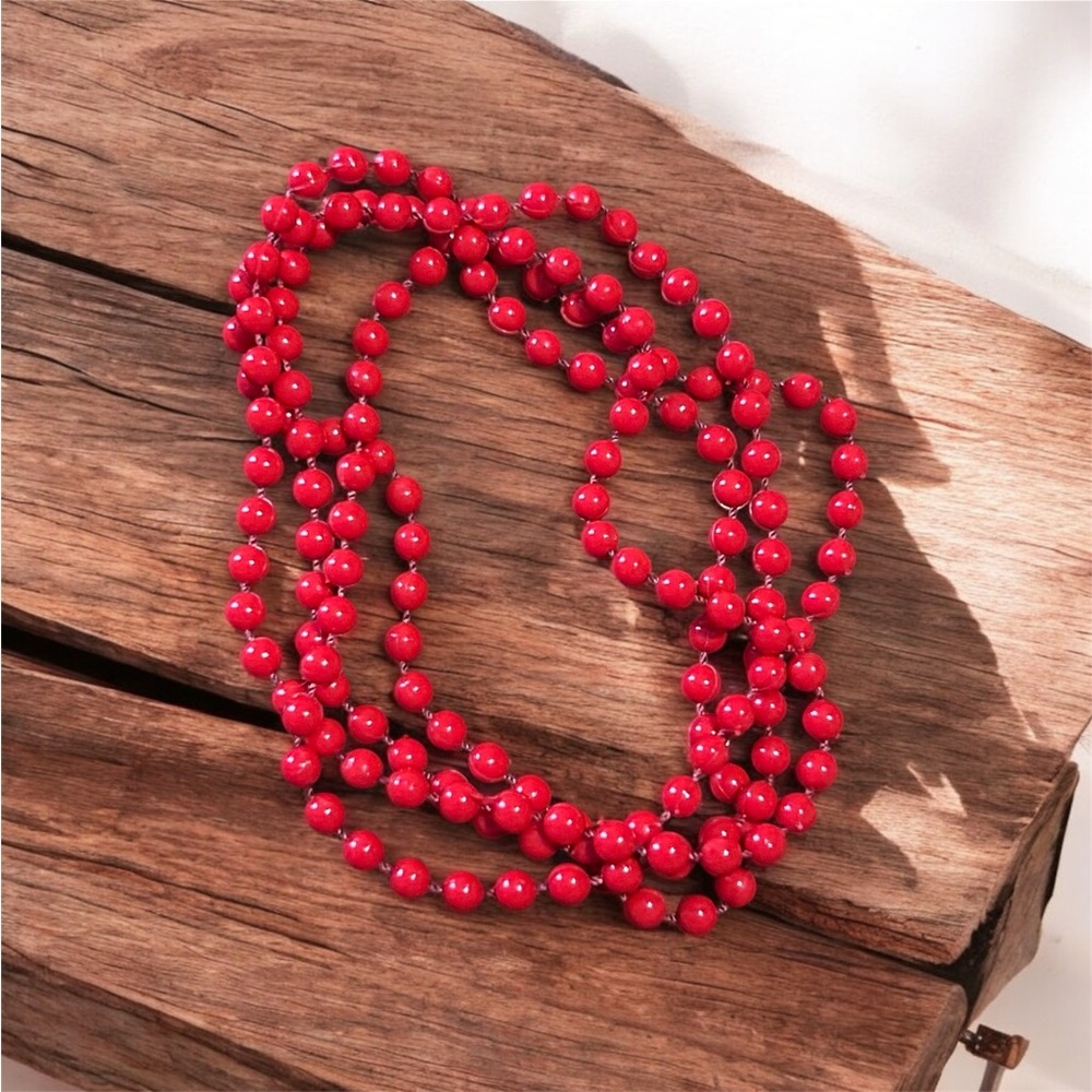 Vintage Red Beaded Necklace/Bracelet - Picture 3 of 3